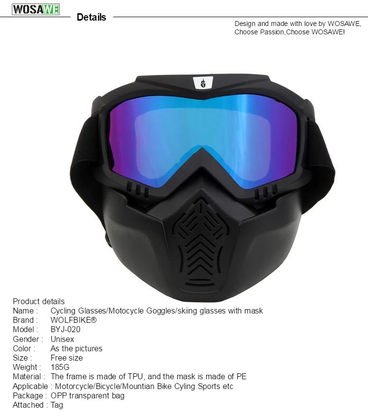 WOLFBIKE, Велоспорт очки страйкбол Пейнтбол Очки Лыжные Сноуборд мотоцикл шапка с защитой лица от ветра спорт на открытом воздухе пылезащитные очки