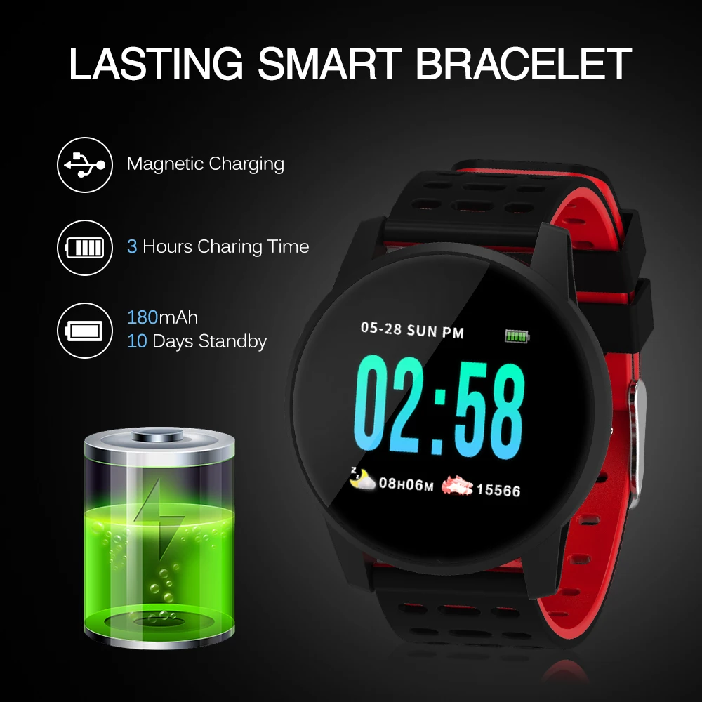 1.3In IPS Screen Touch Sports Fitness Pedometer Tracker IP67 Smart Pedometer with Heart Rate Activity Tracking Step Counter
