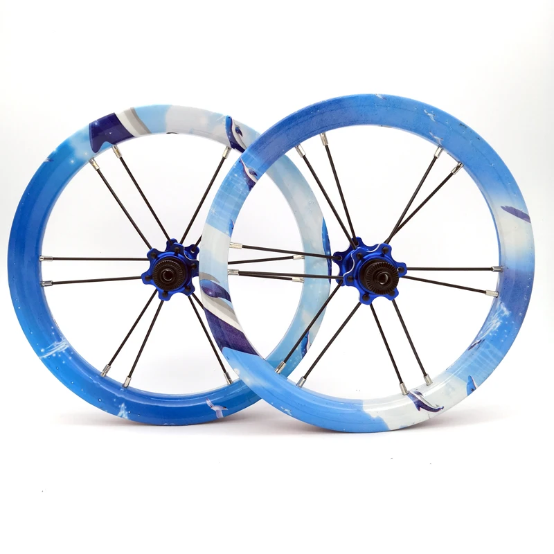 

12 inch Wheels for Kids Balance Bike 85 95mm Children Slide Water Transfer Double Layer Aluminum Allolly Bicycle Wheelset
