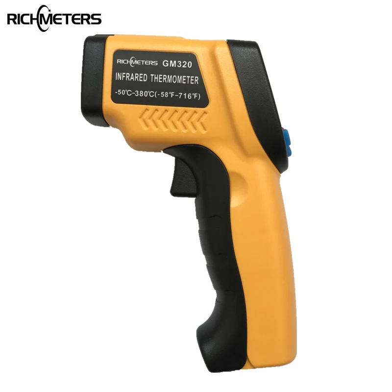

RICHMETERS GM320 Digital infrared Thermometer Adjustable Emissivity Pyrometer Aquarium laser Thermometer Outdoor thermometer