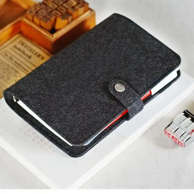 classic vintage personal organizer felt cover business office binder office agenda