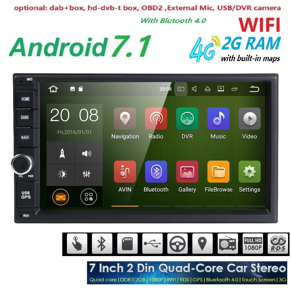 Quad Core Pure Android 7 1 font b Car b font Multimedia Player font b Car