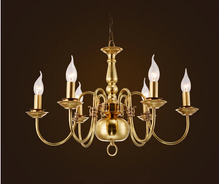 6L D560mm H400mm High Quality American Modern Brass Chandelier Copper Light Fixture Guaranteed 100% + Free shipping! | Лампы и