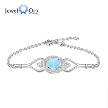 Браслеты и браслеты в форме глаз с голубым опалом и камнем браслеты из серебра 925 пробы для женщин модные вечерние ювелирные изделия(JewelOra BA102466