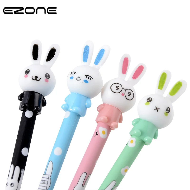 

EZONE Kawaii Cartoon Rabbit Gel Pen 0.5mm Writing Refills Black Ink Cute Kid Rewards School Office Supplies Papelaria Kid Gift