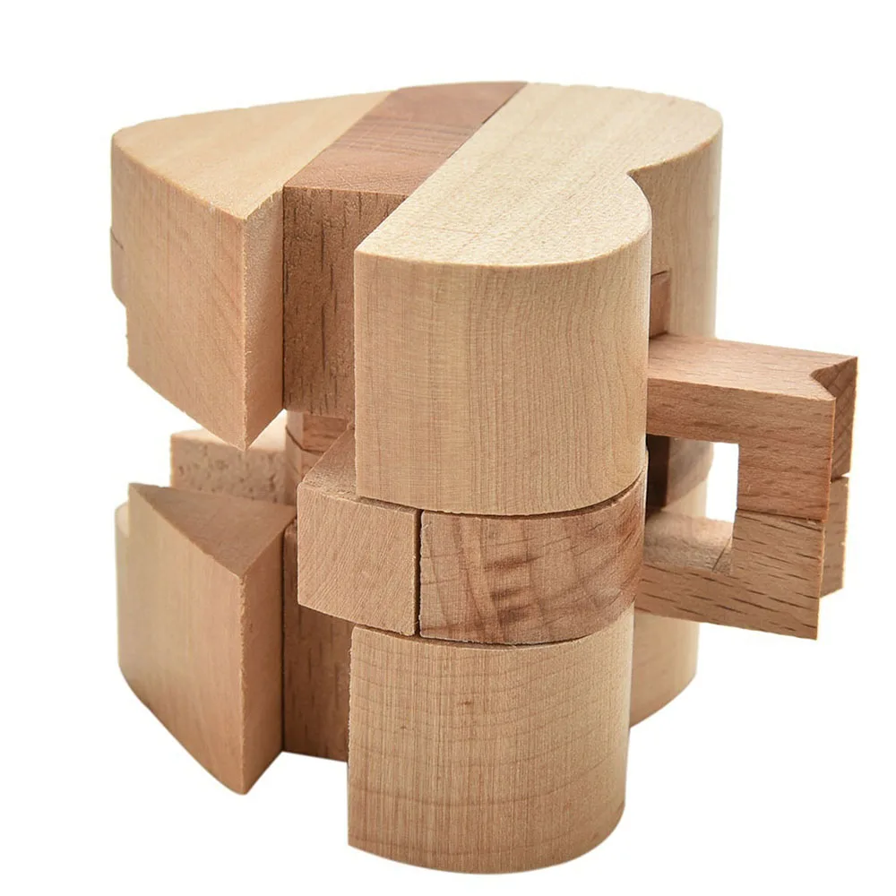 Educational Intelligence Game Luban Lock Valentine's Day Gift 3D Wooden Heart Shape Cube IQ Puzzle Brain Teaser Russia Ming Lock hot selling in russia indonesia 98mm 99mm flat top shape pdc drill bit for mining water well drilling