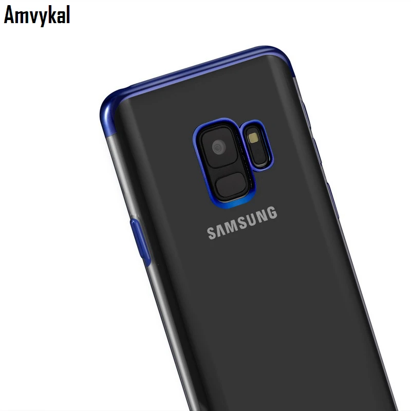 Amvykal для samsung S7 край S8 S9 Plus Note 8 роскошное покрытие для чехла мягкий чехол из ТПУ с принтом "ультратонкий, прозрачный силиконовый чехол 500 шт./лот
