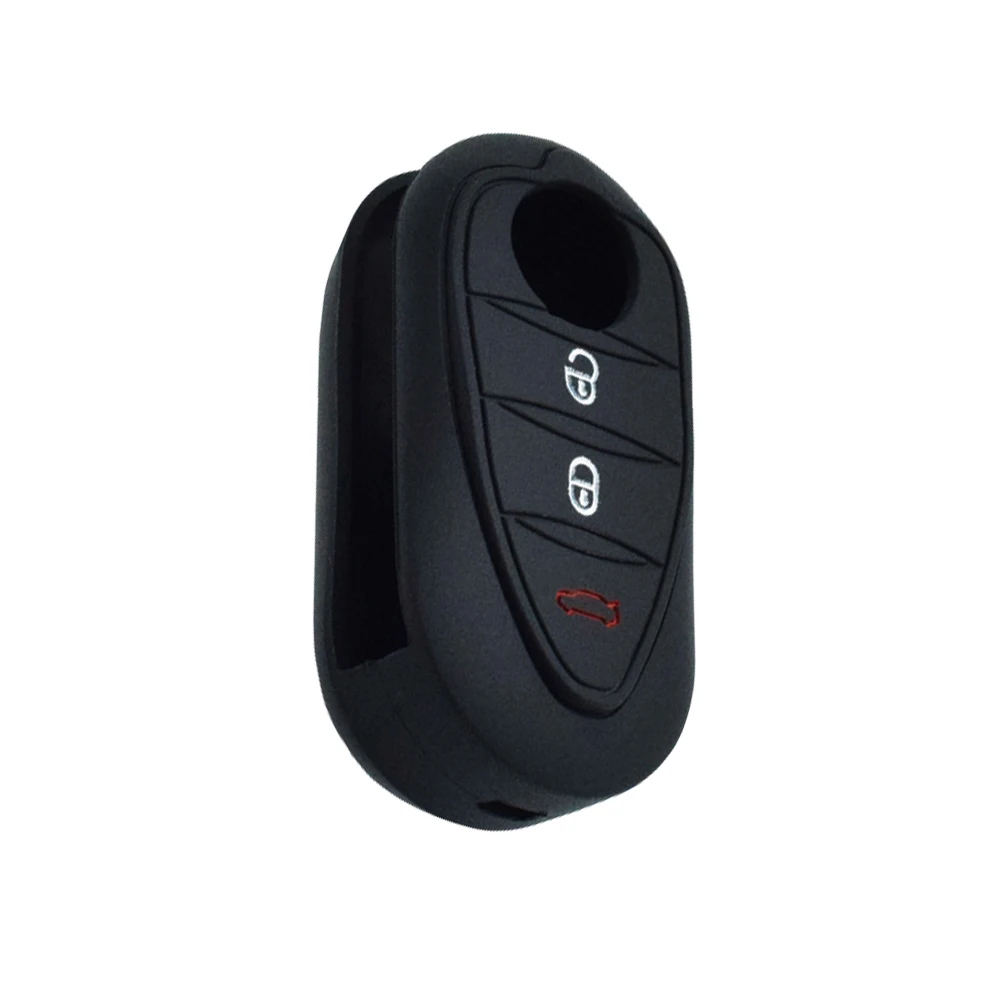 3 Buttons Silicone Car Key Case Cover For Alfa Romeo Mito Giulietta Folding Flip Remote Car Key Shell-2