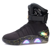 Назад в будущее светящиеся кроссовки солдатская обувь брендовые ботинки Ограниченная серия светящийся светодиодный светильник Мужская обувь для скейтбординга