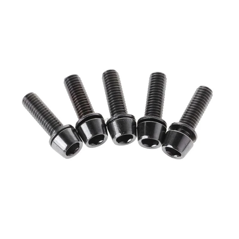 5 قطع دراجة المسمار M5x20mm/M6x20mm مع فاصل الجذعية الناهض أجزاء MTB الطريق الدراجة