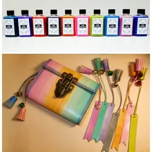 Растительного дубления безалкогольной кожи краситель 10 цветов chosing Diy ручной работы японский ремесло на соленой основе красители для кожи 80 мл