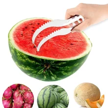 1 Uds práctico de acero inoxidable rebanador de fruta de sandía cortador de cuchillo para melones sandía de accesorios de herramientas de cocina Gadgets