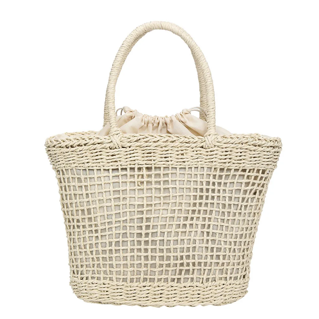 

Xiniu Women's Fashion Straw Woven Bag Solid Color Shoulder Bag Wild Casual Hollow Bag Famous Brand Borsa a tracolla da donna#30