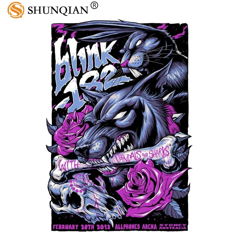 Новое поступление плакат blink 182 мультяшный Шелковый постеры на заказ для детей