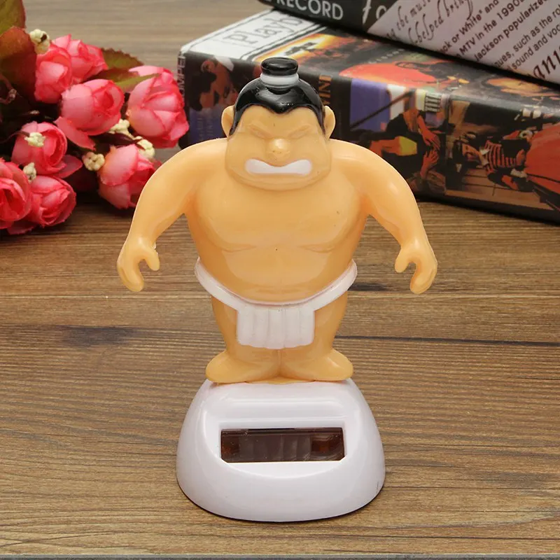 New Arrival Solar Power Sumo Wrestler Bobble Figure Dancer Toy Wiggling Table Car Home Decor Japanese