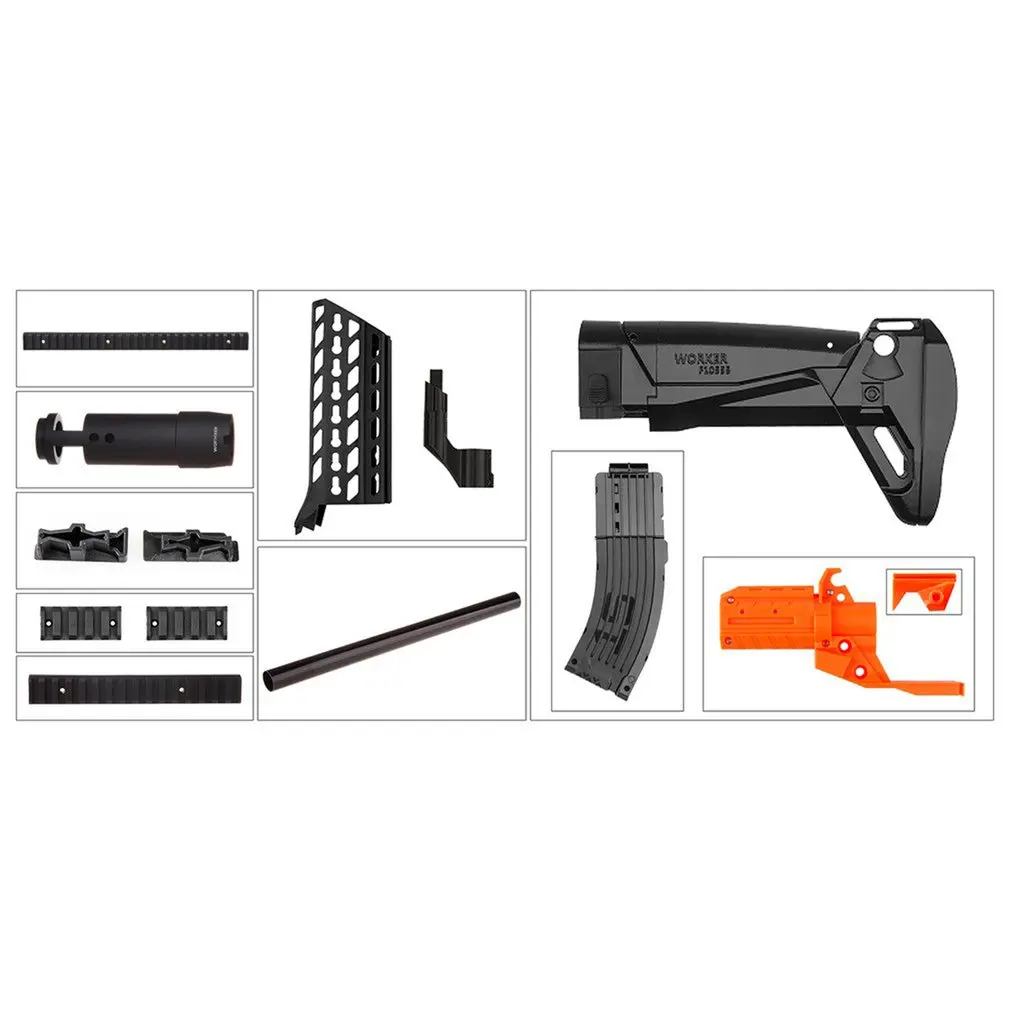 

Worker STF-W024-A AK Alfa Style Mod Kits Set With Black Adaptor for Nerf N-Strike Elite Stryfe Blaster Toy Gun Accessories
