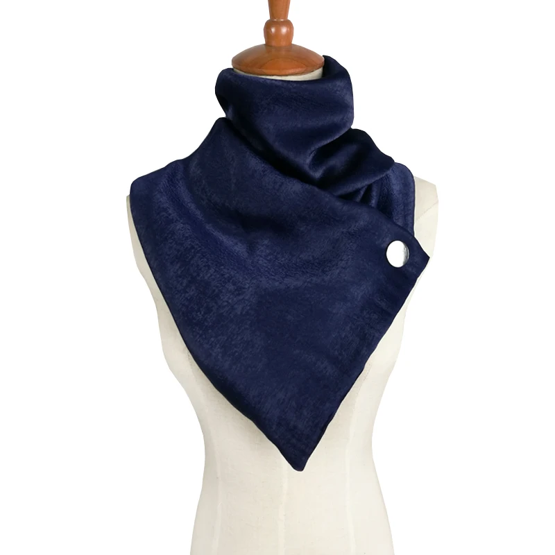 Leo anvi шарфы женские шею Кольца шарф Кнопка Красочные хиджаб подарок для нее женские пончо и накидки bufanda mujer - Цвет: navy blue