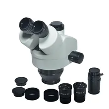 Simul odak 7X 45X Trinoküler Yakınlaştırma Stereo Mikroskop Kafası simul odak Endüstriyel Mikroskop WF10X 20mm Mercek Lens