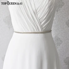 TopQueen S217 свадебный пояс Стразы тонкий ремень длинный узкий свадебное платье аксессуары свадебный пояс 1 см