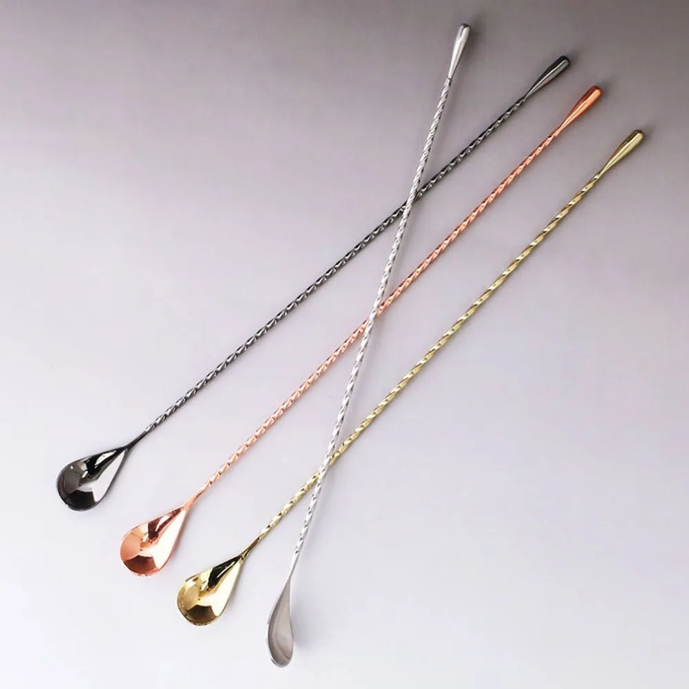 

Water Drop Bar Spoon Stainless Steel Fine Thread Bar Spoon Cocktail Stirring Bartender Teardrop Bar Mixing Dropshipping