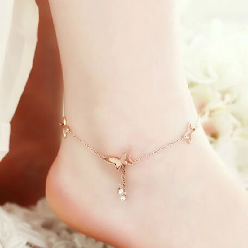Beautiful Tassel Anklets Casual Beach Vacation Anklets Bracelets Jewelry Ankle Chain New Butterfly Single Rose Gold Anklet Beautiful Tassel Anklets Casual Beach Vacation Anklets Bracelets Jewelry Ankle Chain New Butterfly Single Rose Gold Anklet