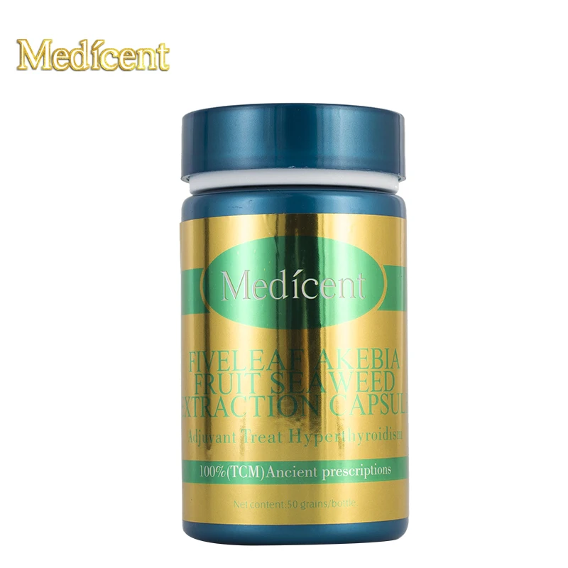 

Medicent Fiveleaf Akebia Fruit Seaweed Extraction Capsule, Adjuvant Treat Hyperthyroidism, Cure Fidgety and Night sweat, 50pcs