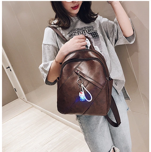 

small backpack women leather Shoulder Bag Summer Multi-Function mini backpacks female School bagpack bag for teenage grils