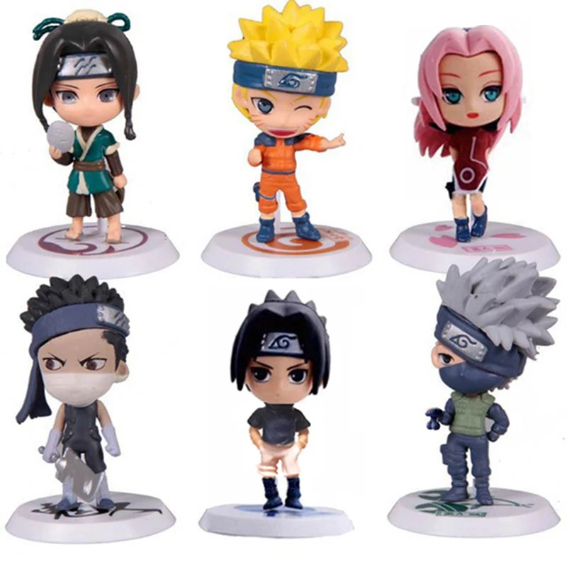 Naruto Action Figure Toys 23 Styles Q style Zabuza Haku Kakashi Sasuke Naruto Sakura PVC Model Doll Collection Kids Toy 1PCS/lot