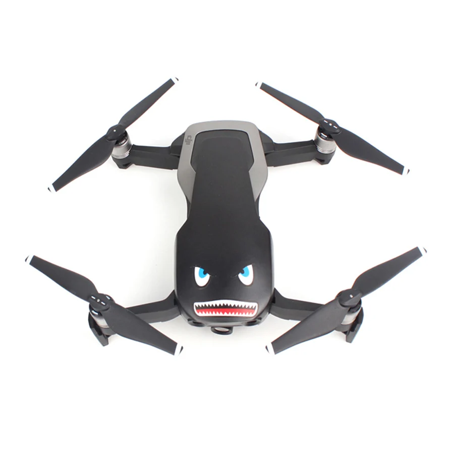 Cartoon Shark Face Sticker Decal Phone Drone Body Skin Sticker for FIMI X8 SE DJI Mavic 2 Spark Mavic Air with Battery Numbers