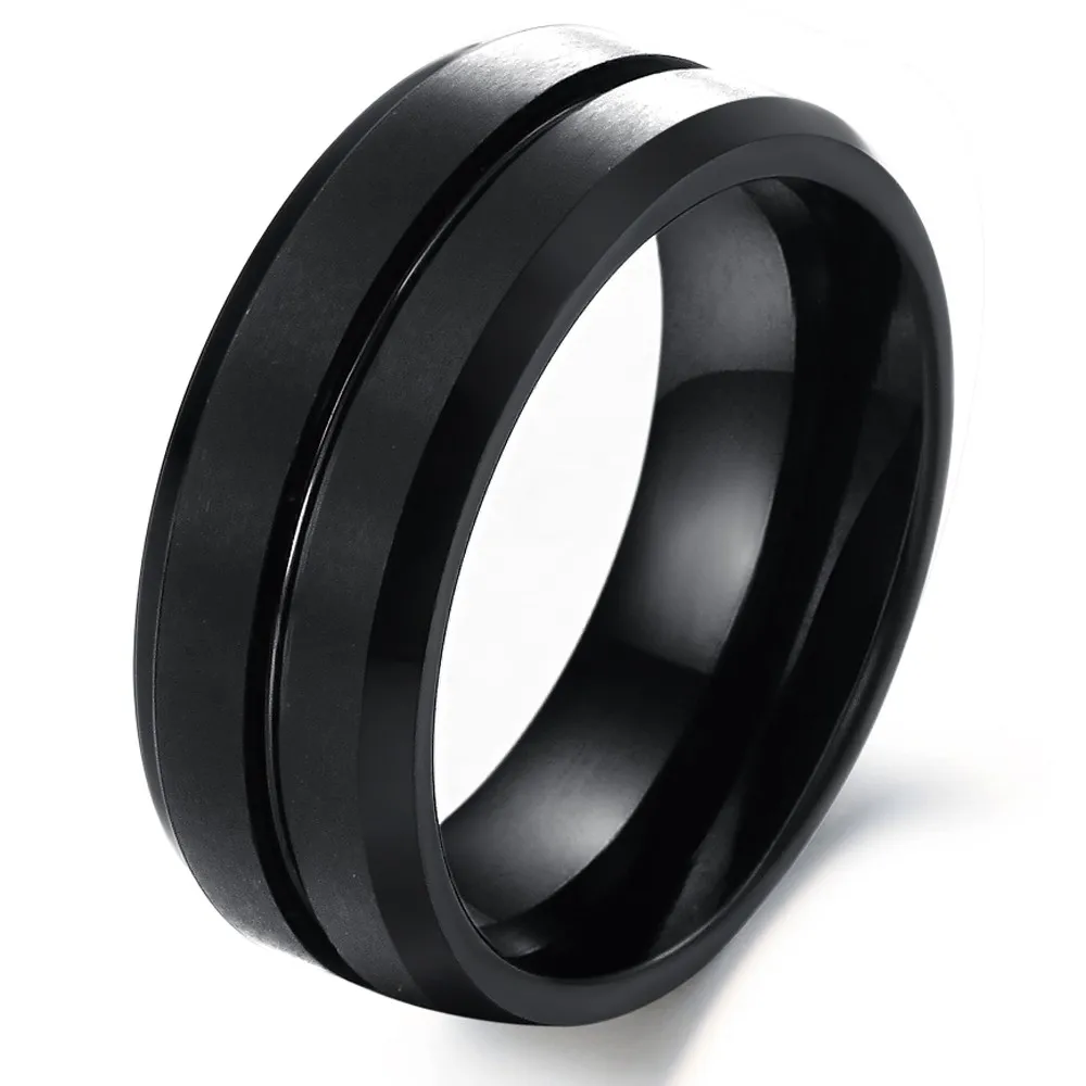 Personality Black  Tungsten  Wedding Rings  For Man Fashion 