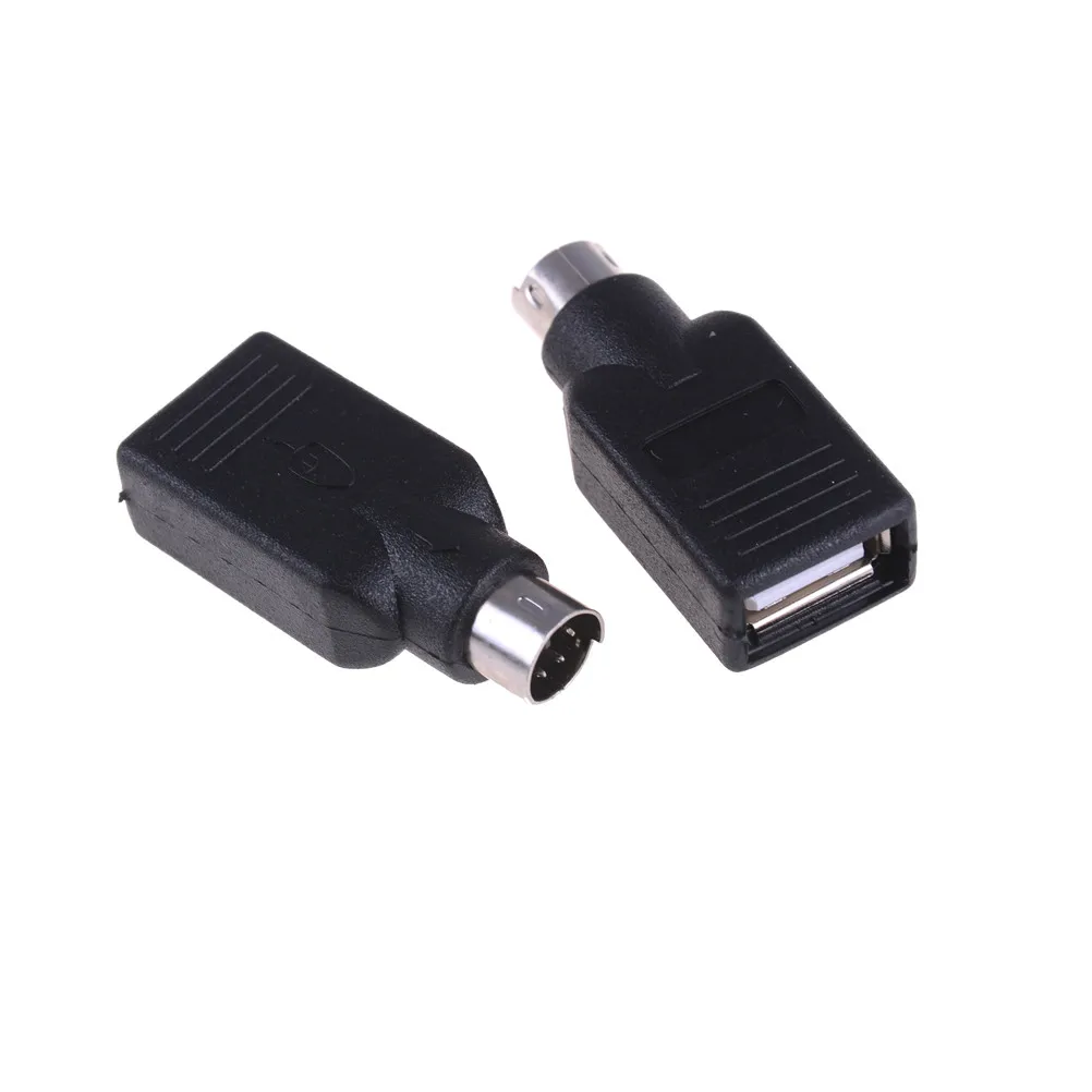 

USB Female To PS2 PS/2 Male Converter Adapter Keyboard Mouse Mice USB To PS/2 Converter Black 2pcs/lot