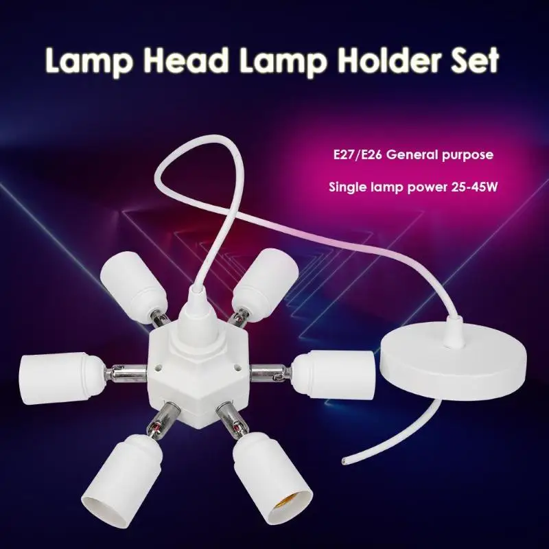 

Universal E26/E27 Hanging Lamp Holder LED Light Socket Base Bulb Splitter Modern Light Base 6 Lights Socket Base Bulb Splitter
