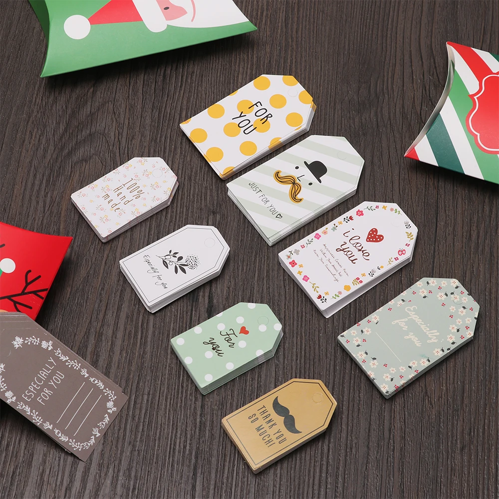 

50pcs DIY Paper Tags Craft Label Luggage Party Favor Wedding Party Note Hang Tag Gift Wrapping Supplies Kraft Paper Ornaments