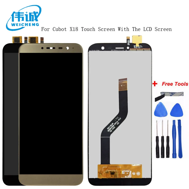 

WEICHENG For 5.7 inch Cubot X18 LCD Display+Touch Screen 100% Tested Screen Digitizer Assembly Replacement +Free Tools