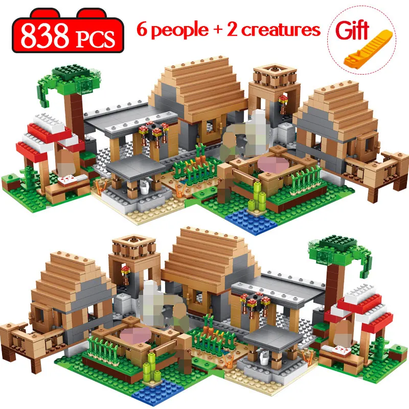 

838pcs My World The Farm Cottage Building Blocks Compatible LegoINGLYS My World House Figures Bricks Sets Toys For Children