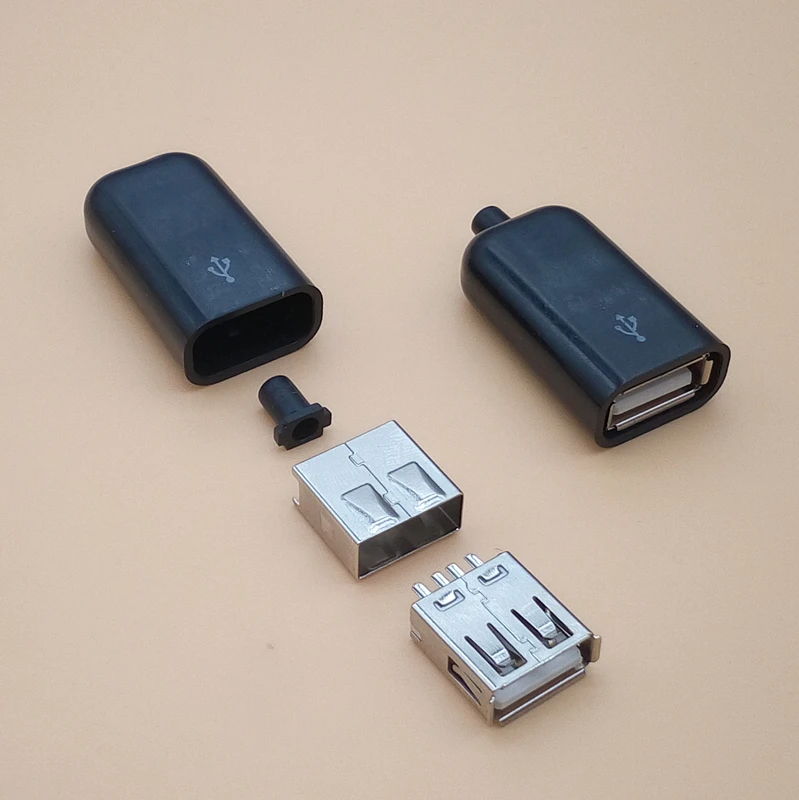 4 комплекта DIY USB 3 в 1 разъем типа A женский сварочный разъем Разъем адаптер Черный Белый