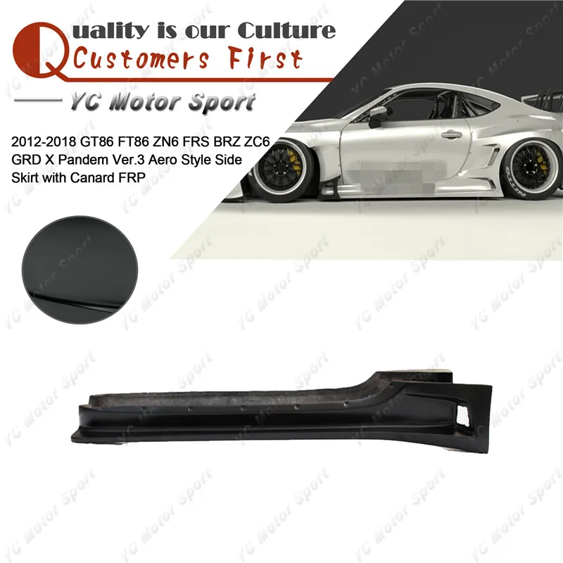 

Car Accessories FRP Fiber Glass GRD X PD Ver.3 Aero Style Side Skirt with Canard Fit For 2012-2016 GT86 FT86 ZN6 FRS BRZ