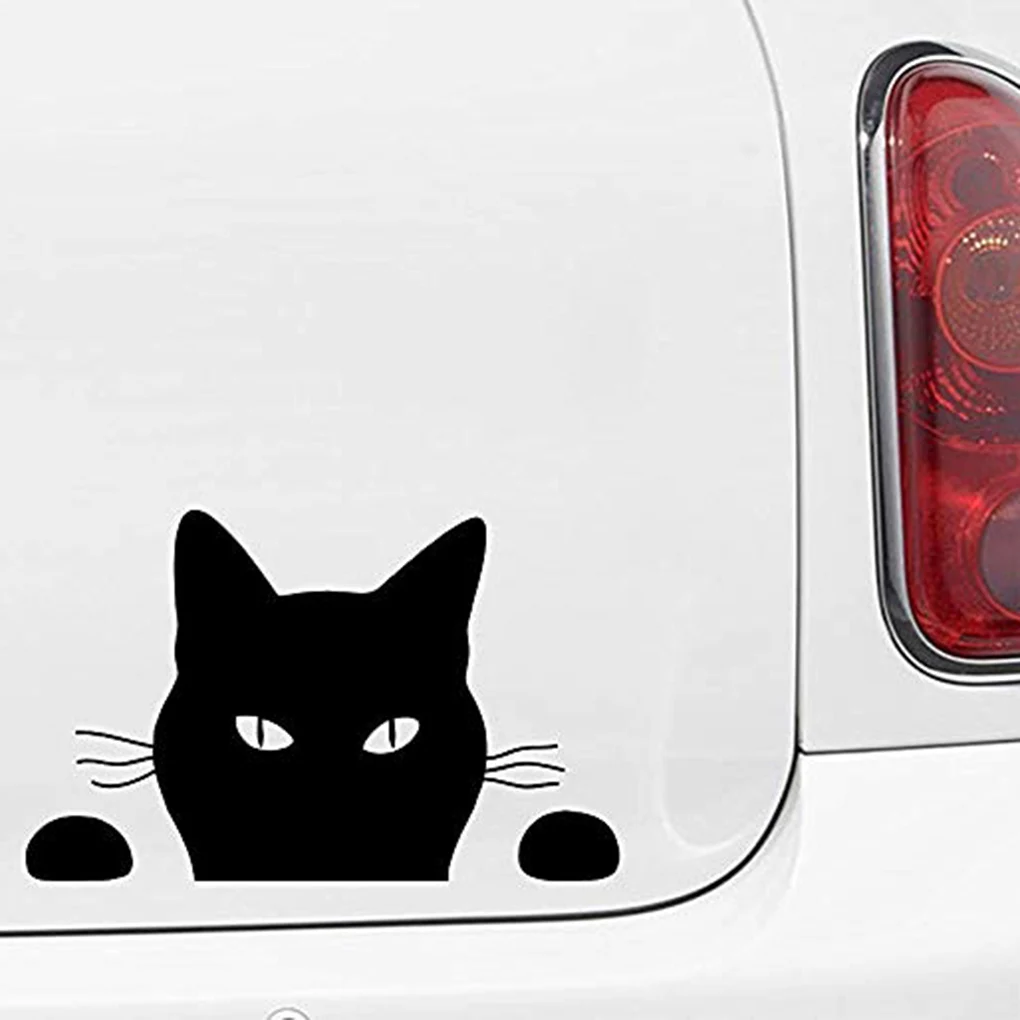 Car Styling Cartoon Cat Car Stickers Reflective PET Car Funny Sticker