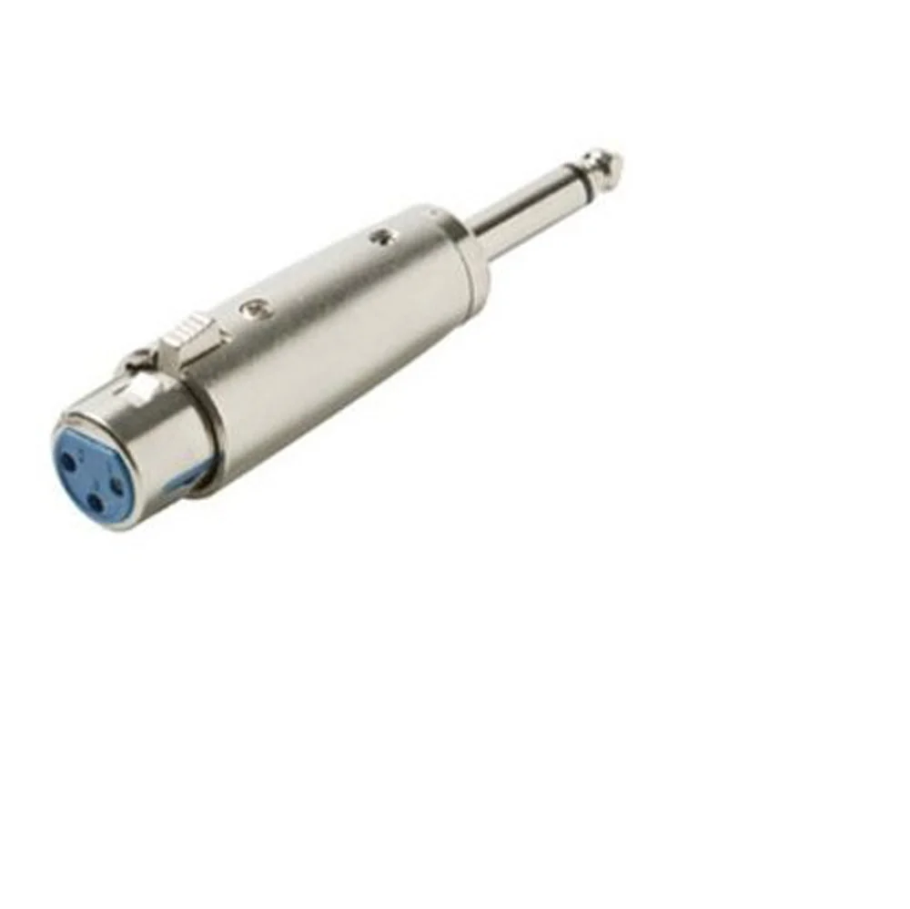 

5x Silver-colored 3 Pin XLR Female To 1/4" 6.35mm Male Mono Jack Lead Adapter