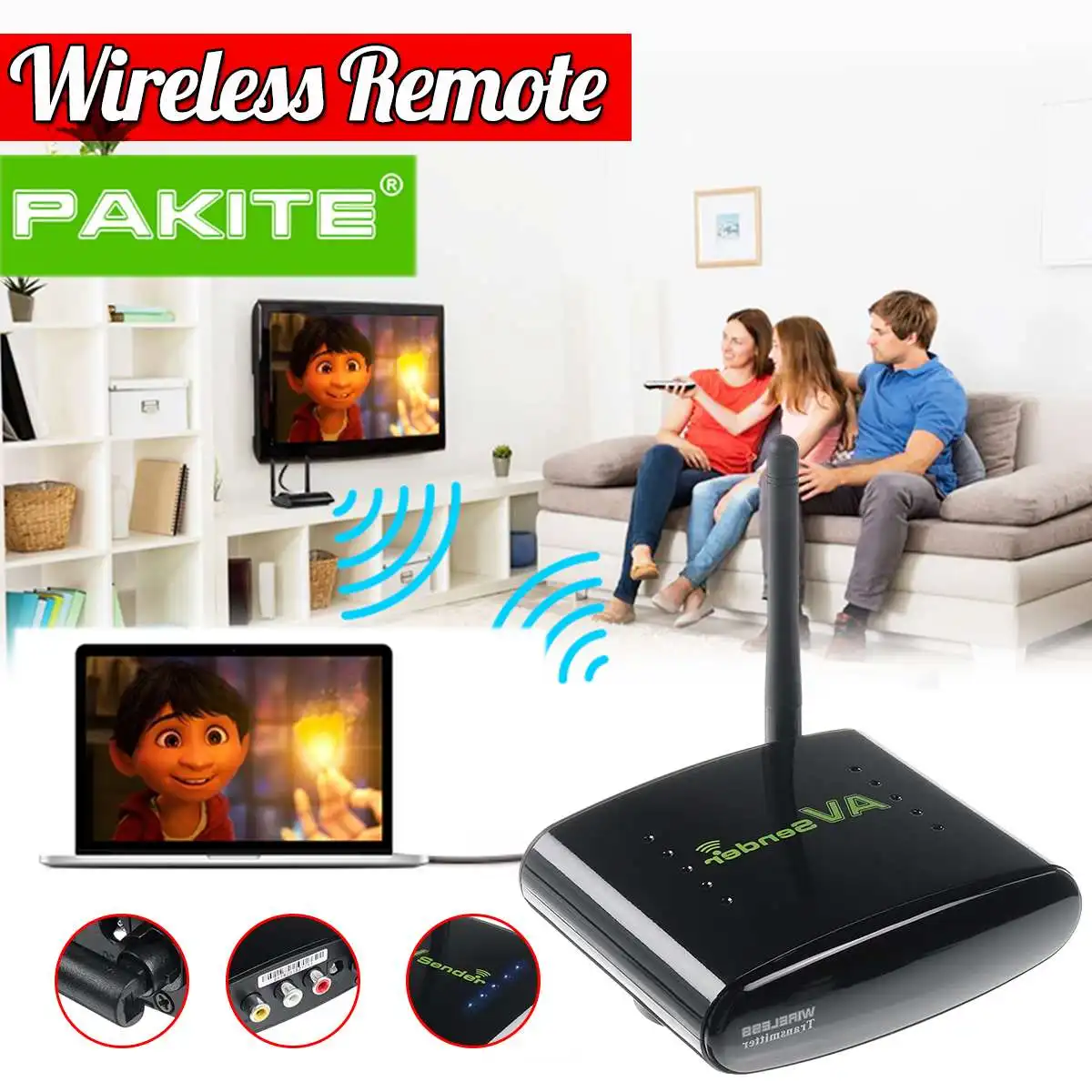 

PAT-335 100M 2.4G Smart Set Top Box Sharing Device Wireless Transmitter Set Top Box 50dB/min AV Audio Video ransmitter Receive