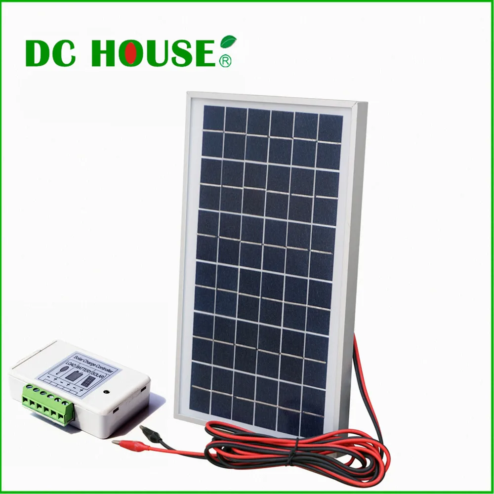 

UK Stock 10w 12V Polycrystalline Solar Panel Complete Kit 10W Poly Solar Panel+3A Controller +Battery Clips