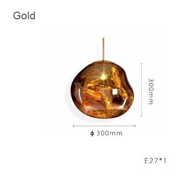 Художественная Лава дутая подвеска с очками огней в форме стеклянного подвесного светильника подвесные лампы для Droplight ресторана/бара/Кофейни - Цвет корпуса: Gold 30CM