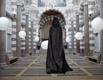 

1PCS Black Halloween Costume Theater Prop Death Hoody Cloak Devil Long Tippet Cape Cosplay