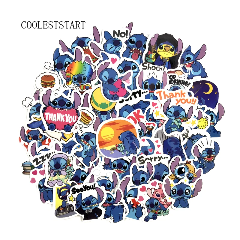 

50 Pcs/Set Cartoon Cute Lovely Stitch Stickers For Scrapbooking Creative Luggage Laptop Phone Notebook Pegatinas sticker