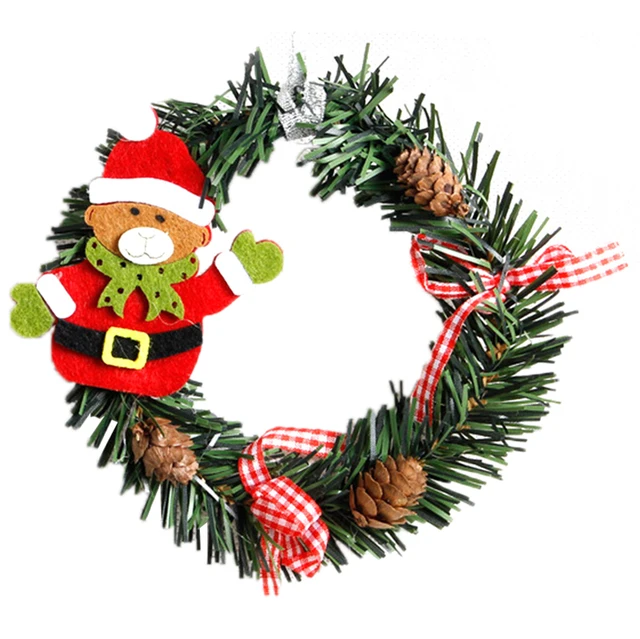 2pcs plastic christmas wreath garland christmas decorations for home pine snowman santa claus door decor ornaments - Garland Christmas Decor 2pcs plastic christmas wreath garland christmas decorations for home pine snowman santa claus door decor ornaments - Garland Christmas Decor