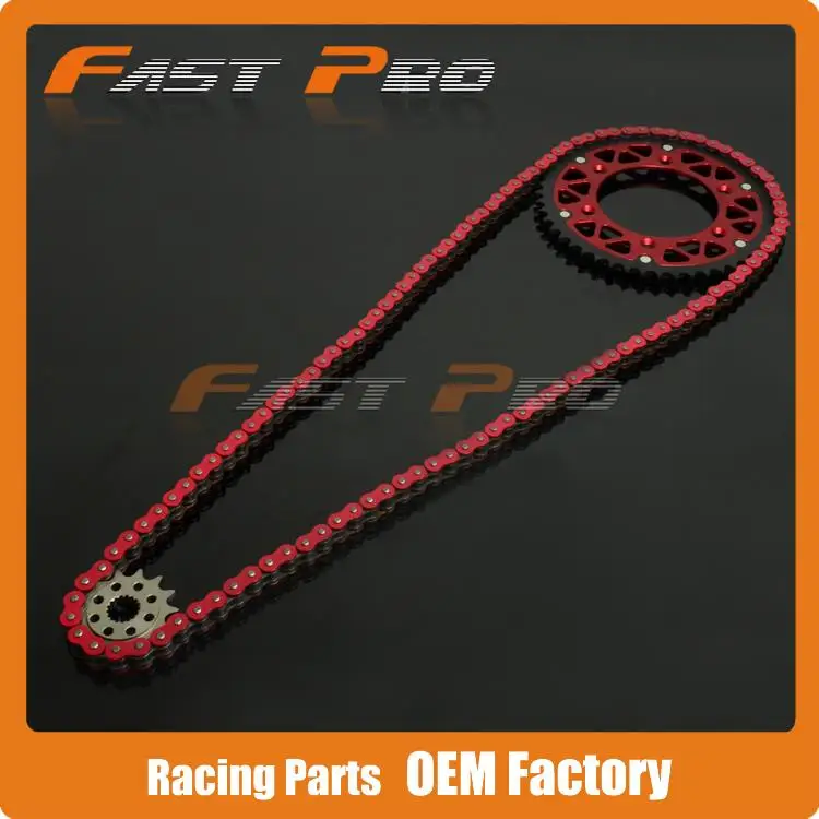 

Red 120L X Ring Chain Front Rear Sprockets Set For Honda CR250R CRM250 CRF450R CRF450X CR500R CR CRF Dirt Bike Motocross