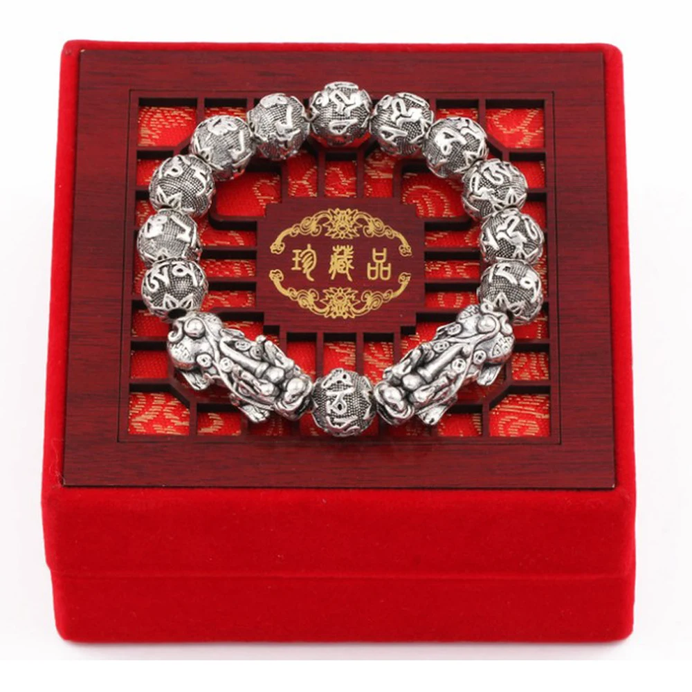 

plating Antique Silver Lucky National Wind pixiu Bracelet for Men