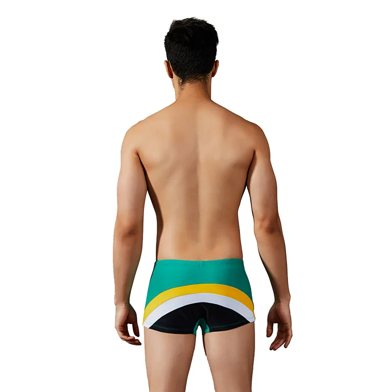 Мужские купальники большого размера пляжные шорты мужские шорты для плавания эластичные плавки трусы шорты для купания Мужская одежда для плавания - Цвет: Зеленый