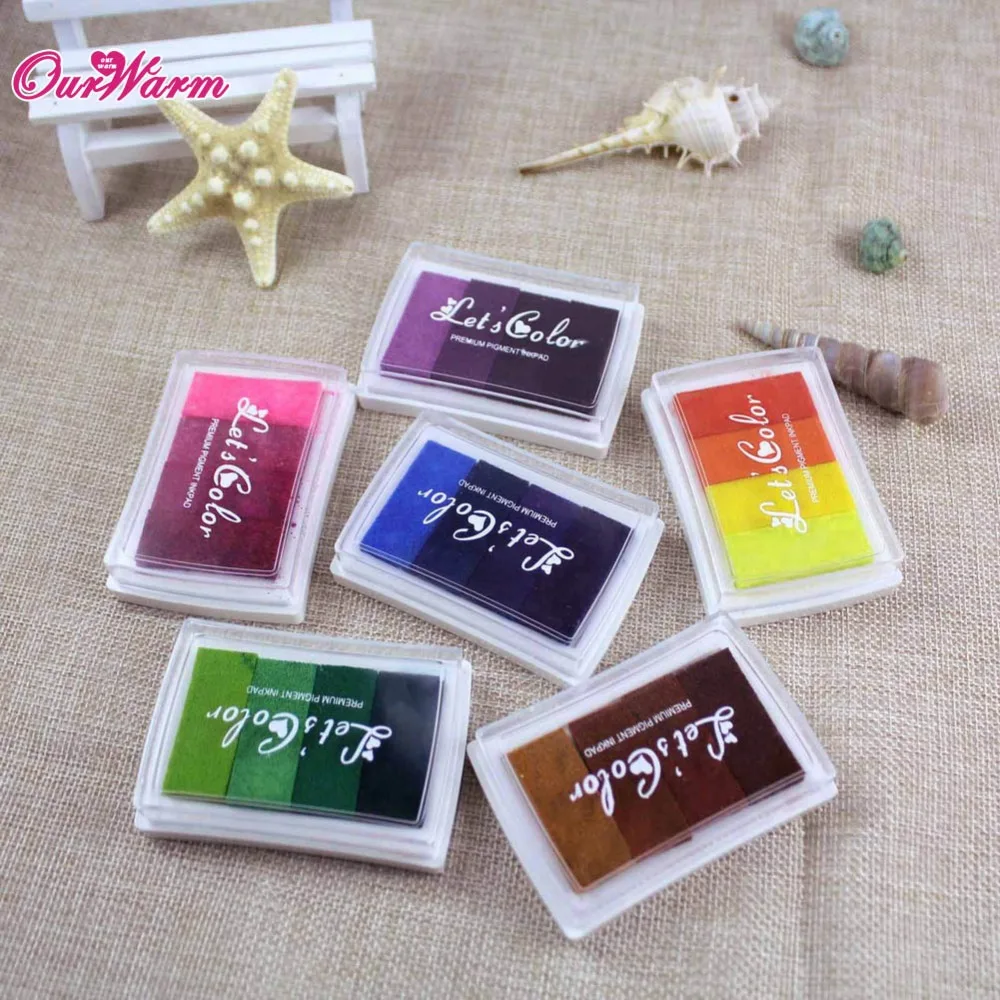 

OurWarm Multicolour Creative Ink Pad Creative DIY Oil Rubber Stamps Set for Fingerprint Tree Wedding Decoration Party Favors