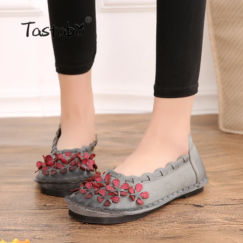 

Tastabo Casual Genuine Leather Flat Shoe Fashion Women Shoe Flower Driving Shoe Female Moccasins Women Flats Lady Shoes
